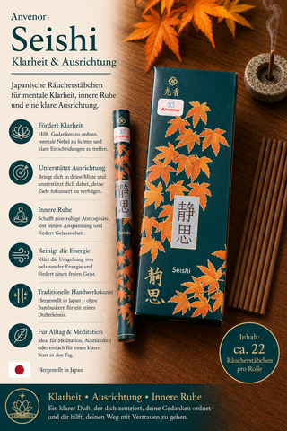 Anvenor Seishi – Kraft der Weisheit | Japanische Räucherstäbchen für Erkenntnis & innere Klarheit