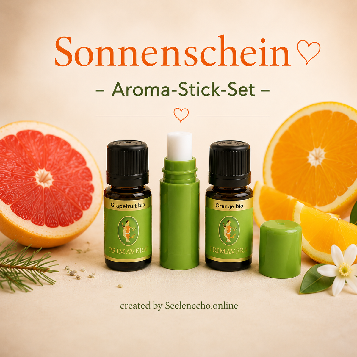Sonnenschein – Aroma-Stick-Set mit Grapefruit Bio & Orange Bio