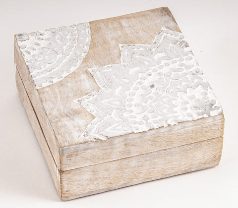 Mandala Silberbox, klein Mangoholz – Seelenecho