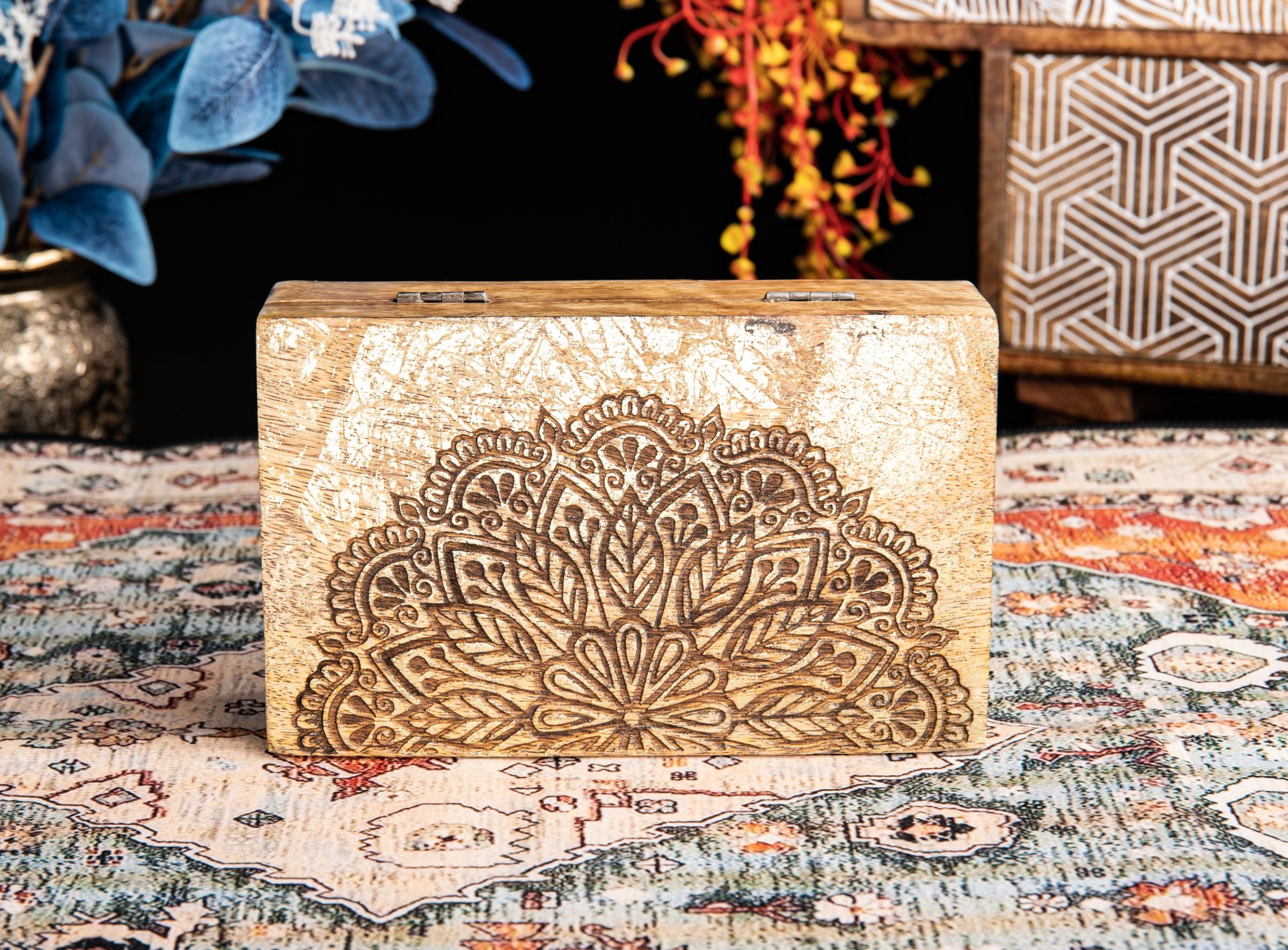 Mandala Holzbox Goldverzierung – Ansicht 2