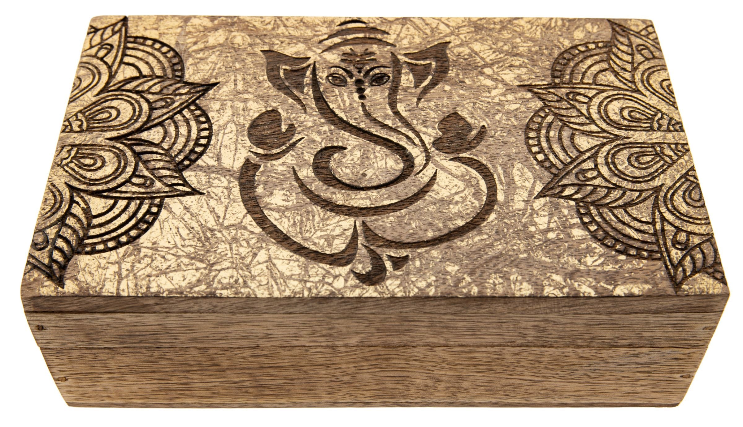 Ganesha Holzbox Goldverzierung – Seelenecho