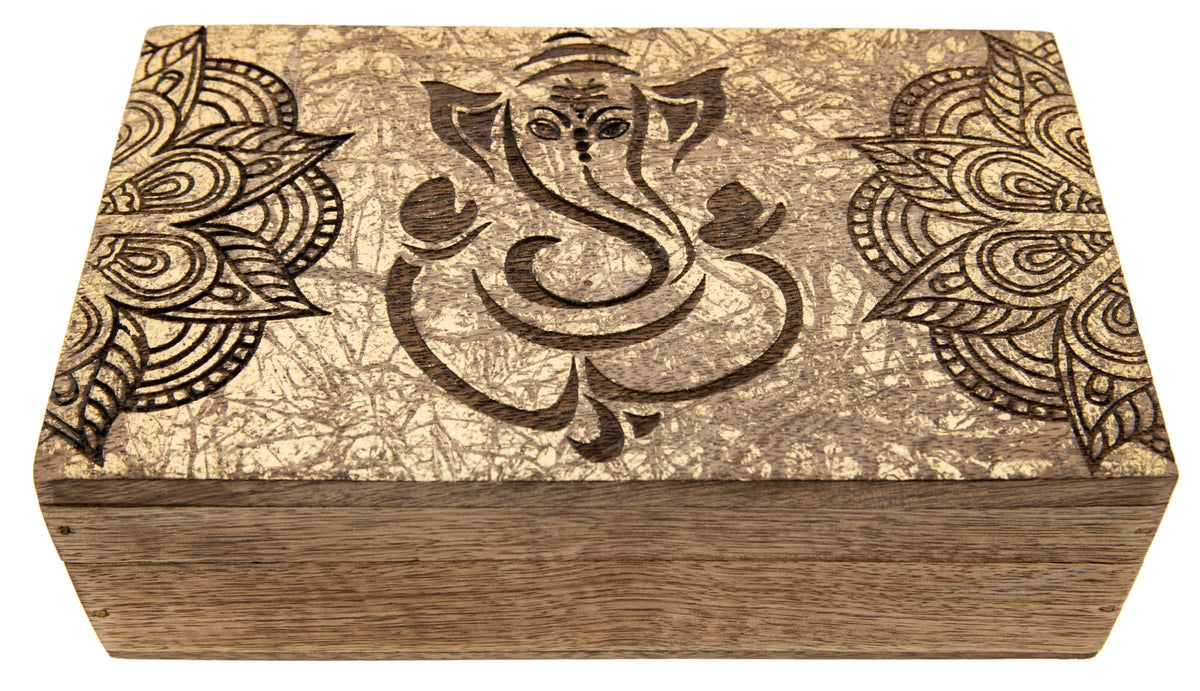 Ganesha Holzbox Goldverzierung – Seelenecho