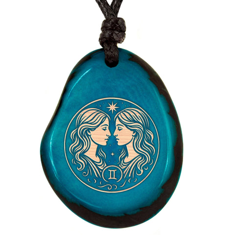 Sternzeichen-Amulett Türkis Zwillinge – Seelenecho