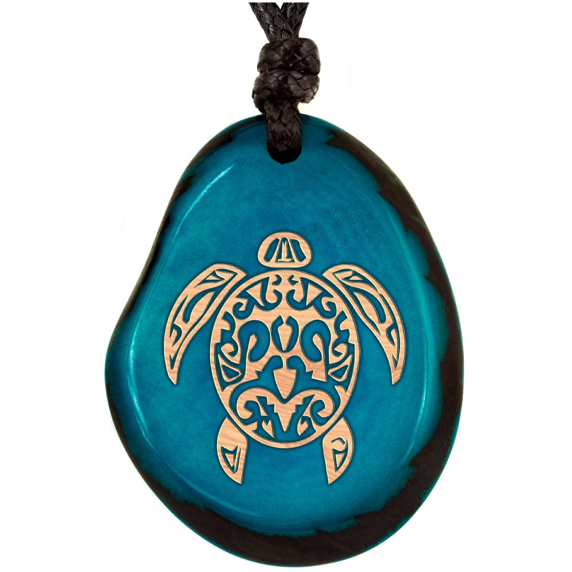 Taguanuss-Kette Türkis Turtle – Seelenecho