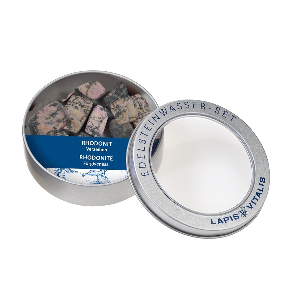 Wassersteine in Geschenkdose - Rhodonit – Seelenecho