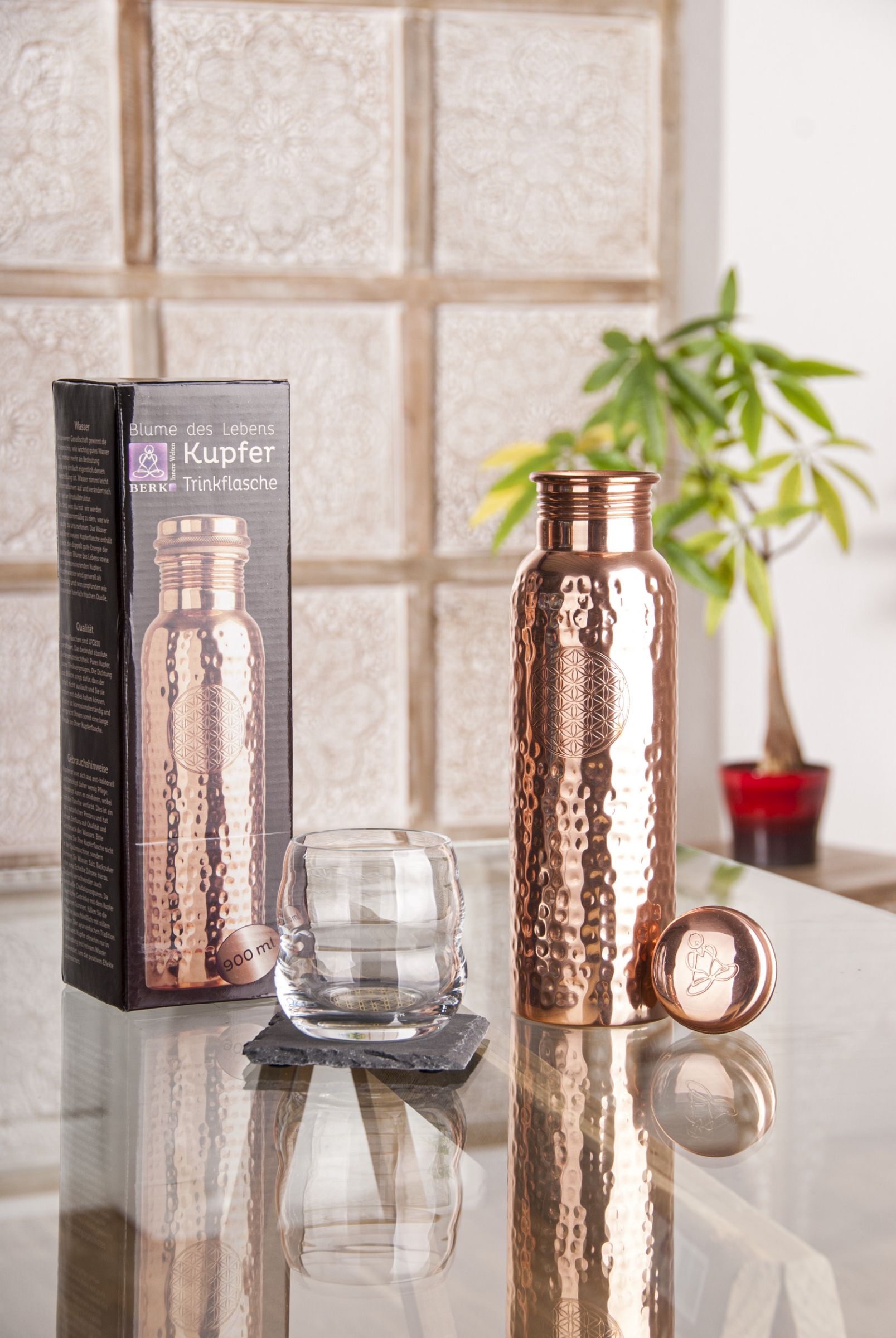 Trinkflasche aus Kupfer, 900ml – Ansicht 3