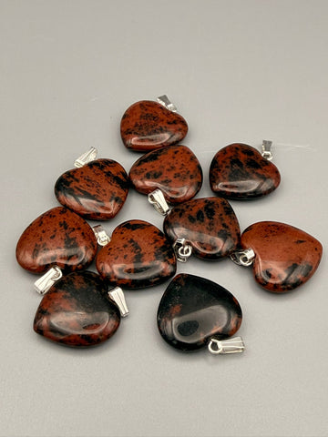Mahagoni-Obsidian Herz-Anhänger – Schutz und Stabilität (ca. 20 mm)