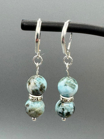 Larimar Ohrringe aus 925er Silber – Karibische Eleganz & sanfte Ausstrahlung