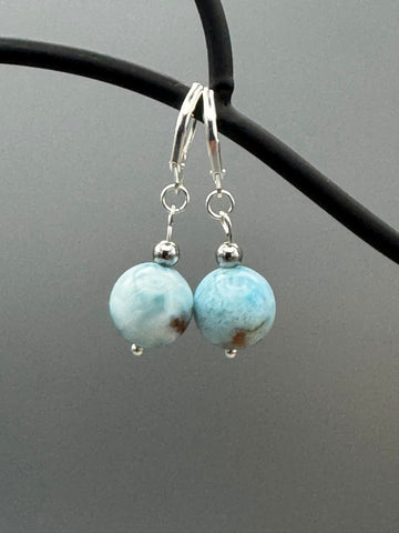 Larimar Ohrringe aus 925er Silber – Karibische Eleganz in ihrer schönsten Form