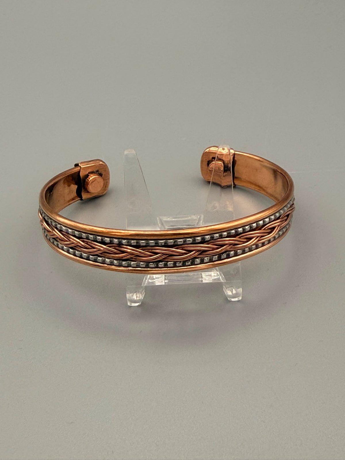 Kupferarmband mit Magneten – Geflochtenes Design | Offenes Magnetarmband aus Kupfer