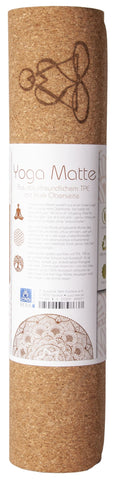 Yogamatte aus Kork mit Blume des Lebens 6mm zweischichtig mit TPE ecofriendly Lage – Ansicht 2