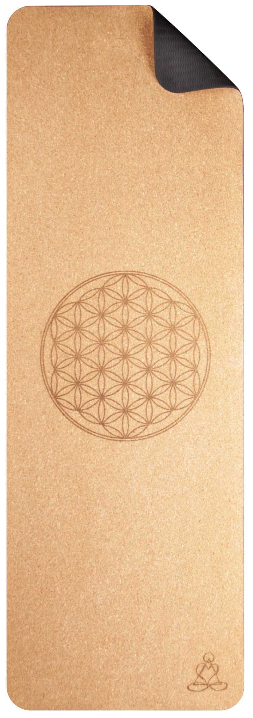 Yogamatte aus Kork mit Blume des Lebens 6mm zweischichtig mit TPE ecofriendly Lage – Ansicht 3