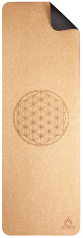 Yogamatte aus Kork mit Blume des Lebens 6mm zweischichtig mit TPE ecofriendly Lage – Ansicht 3