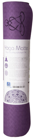 Yogamatte TPE ecofriendly - dunkellila/zartlila 6mm zweischichtig mit Blume des Lebens – Ansicht 2