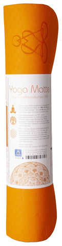 Yogamatte TPE ecofriendly - orange/grau 6mm zweischichtig mit Blume des Lebens – Ansicht 2