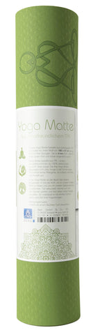 Yogamatte TPE ecofriendly - hellgrün / grau mit Baum des Lebens – Ansicht 2