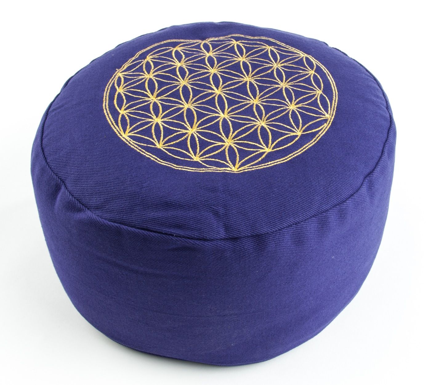 Blume des Lebens Meditationskissen lila mit Buchweizen gefüllt 30 x 15 cm – Seelenecho