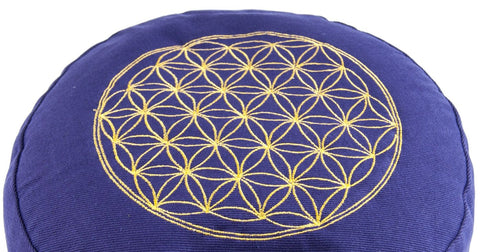 Blume des Lebens Meditationskissen lila mit Buchweizen gefüllt 30 x 15 cm – Ansicht 2