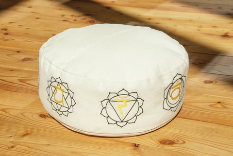 7 Chakra Meditationskissen mit Buchweizen gefüllt Ø 35 cm – Ansicht 3