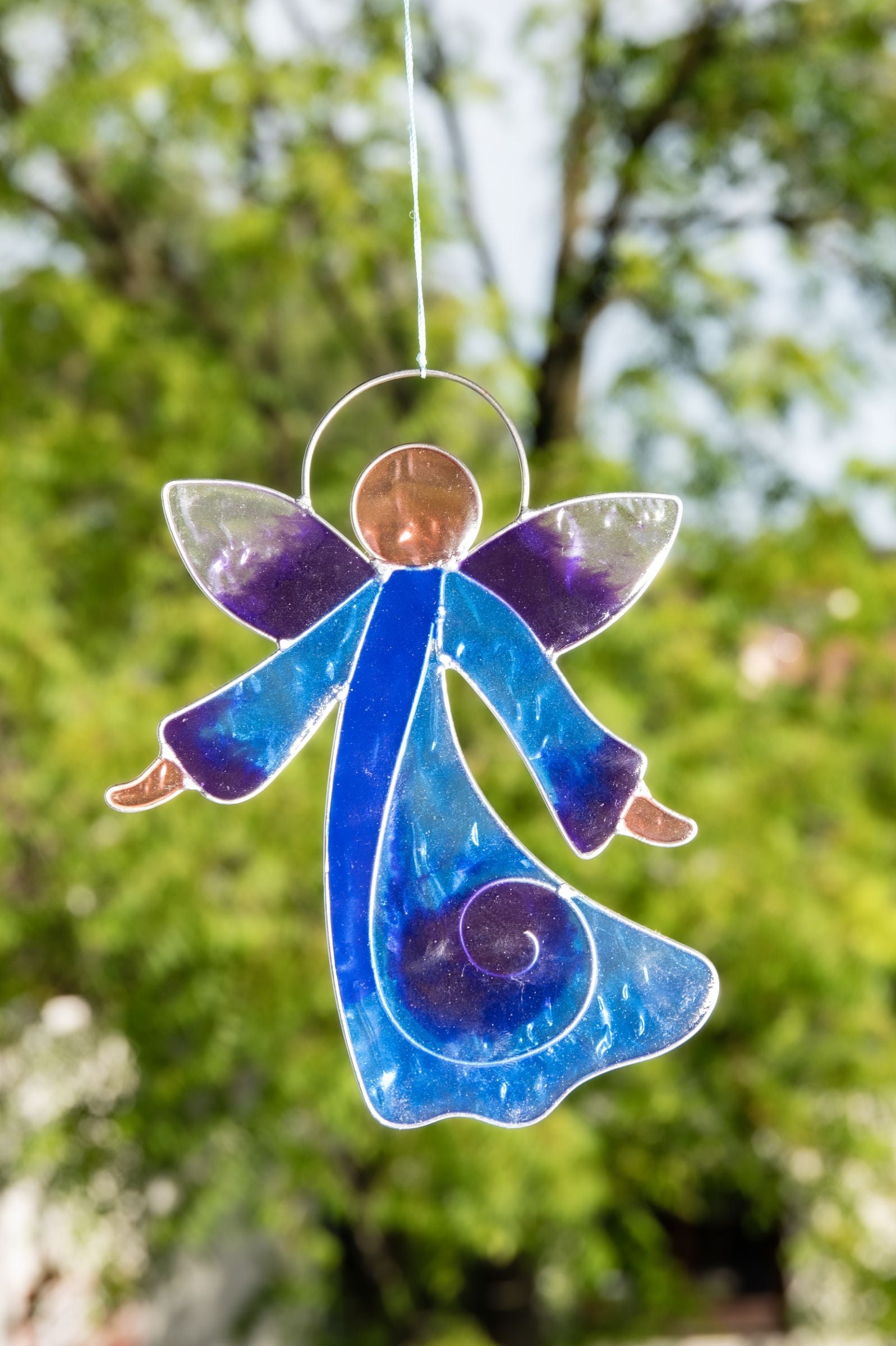 Engel blau/violett Fensterbild – Ansicht 2