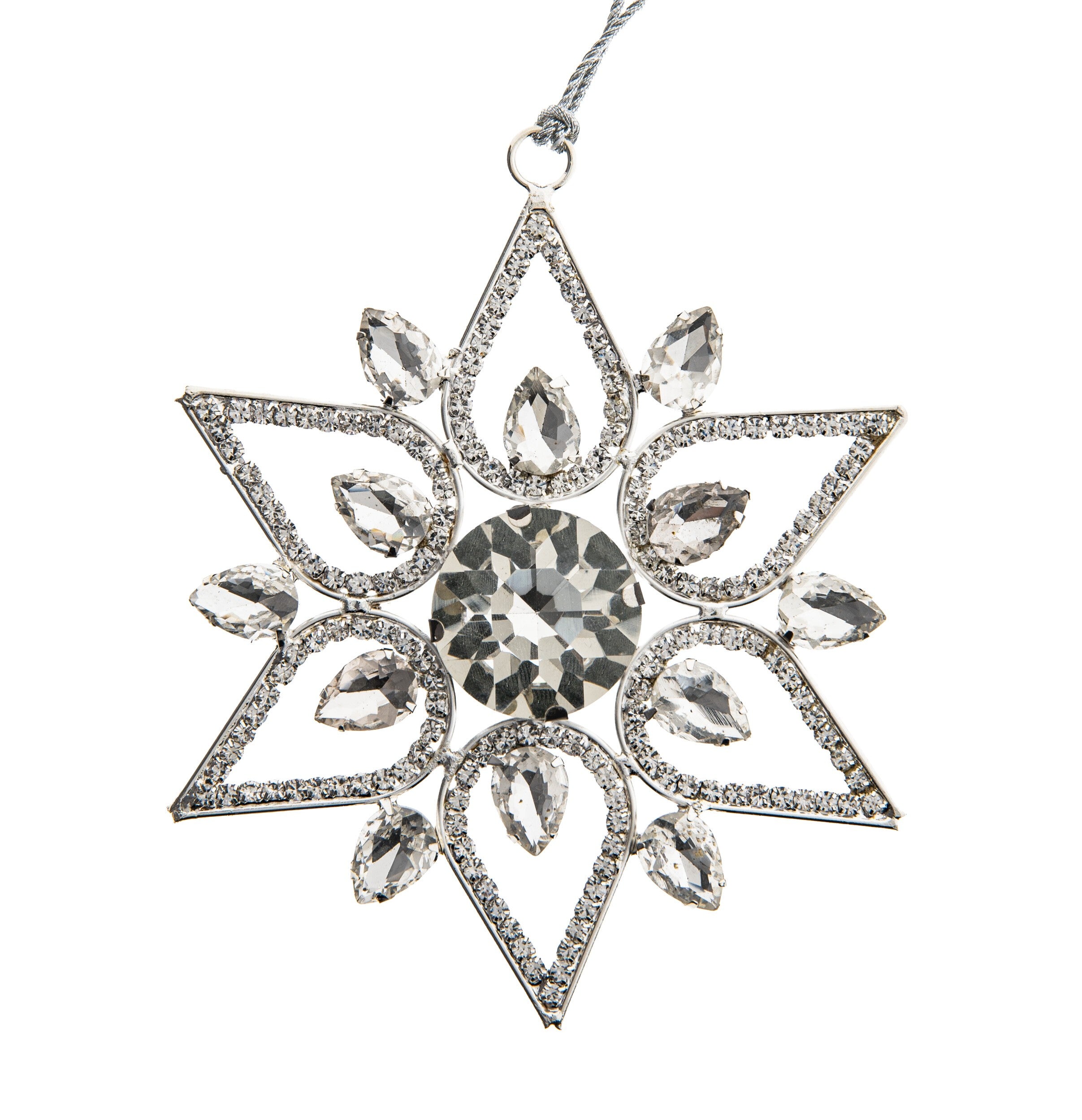 Kristallblume Sonnenfänger aus silber- und goldfarbenem Stahl mit facettiertem Glaskristall
