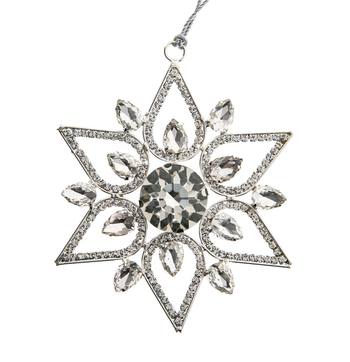 Kristallblume Sonnenfänger aus silber- und goldfarbenem Stahl mit facettiertem Glaskristall