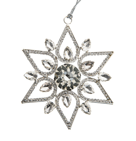 Kristallblume Sonnenfänger aus silber- und goldfarbenem Stahl mit facettiertem Glaskristall