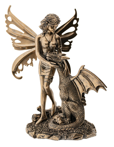 Krafttierelfe Drache Kunstharz, 20cm – Seelenecho