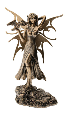 Krafttierelfe Rabe Kunstharz, 22 cm – Seelenecho