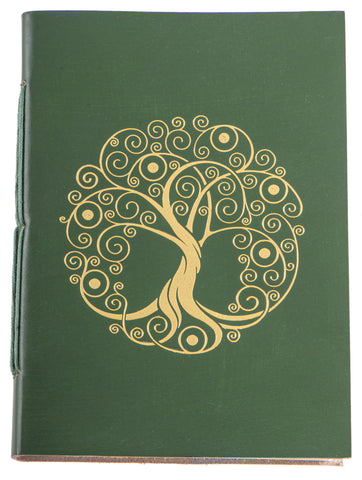 Schreibbuch Lebensbaum grün/gold 144 Seiten – Seelenecho