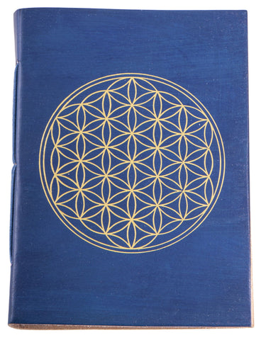 Schreibbuch Lebensblume blau/gold 144 Seiten – Seelenecho