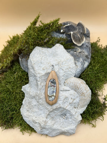 Achat Anhänger mit Kirschbaumholz