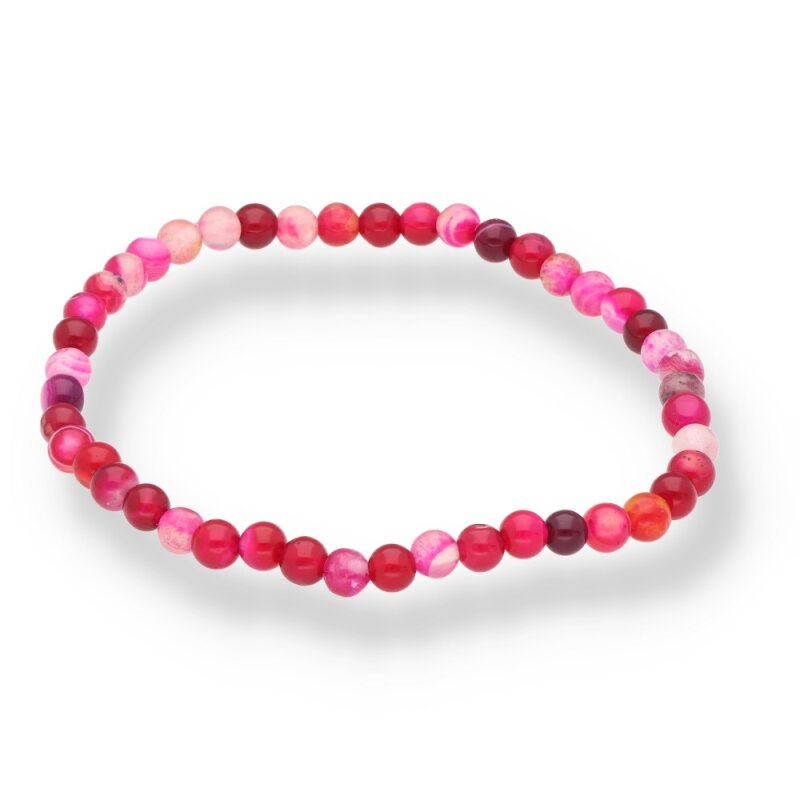 Achat pink Armband – 4 mm Kugeln · ca. 19 cm | Stabilität, Selbstliebe & sanfte Energie