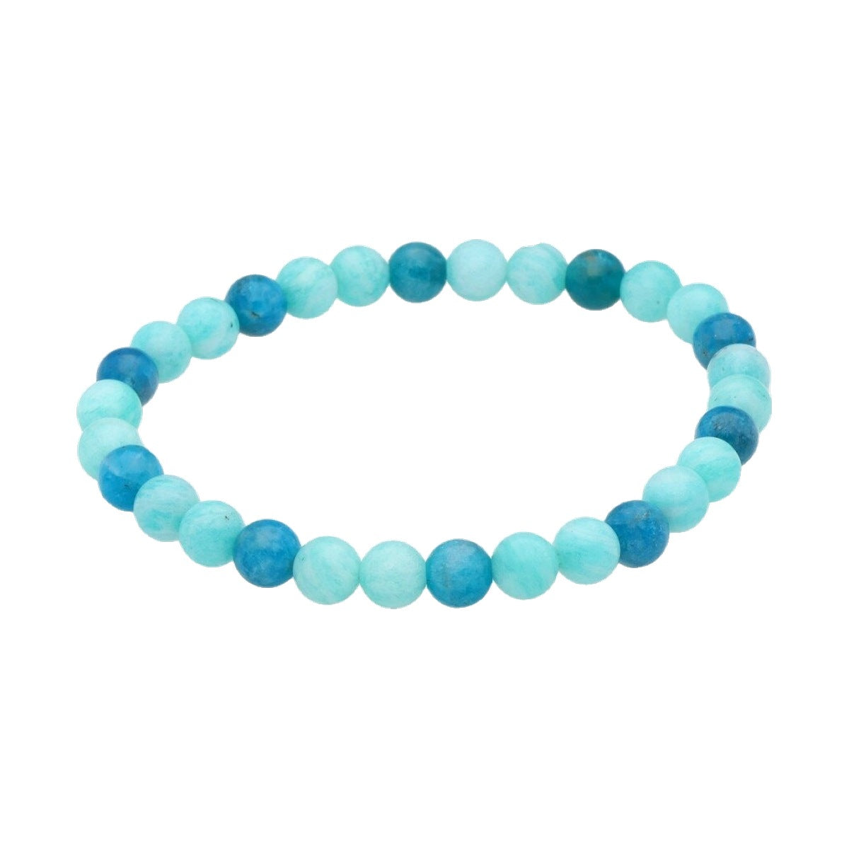 Armband aus Amazonit und Apatit, 6-mm-Kugeln