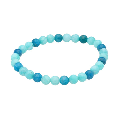 Armband aus Amazonit und Apatit, 6-mm-Kugeln
