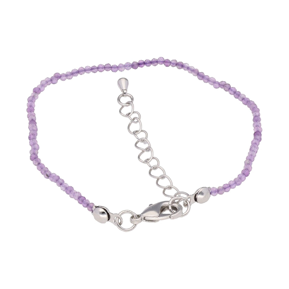 Amethyst Armband facettiert 2 mm mit Karabinerverschluss – Ansicht 1