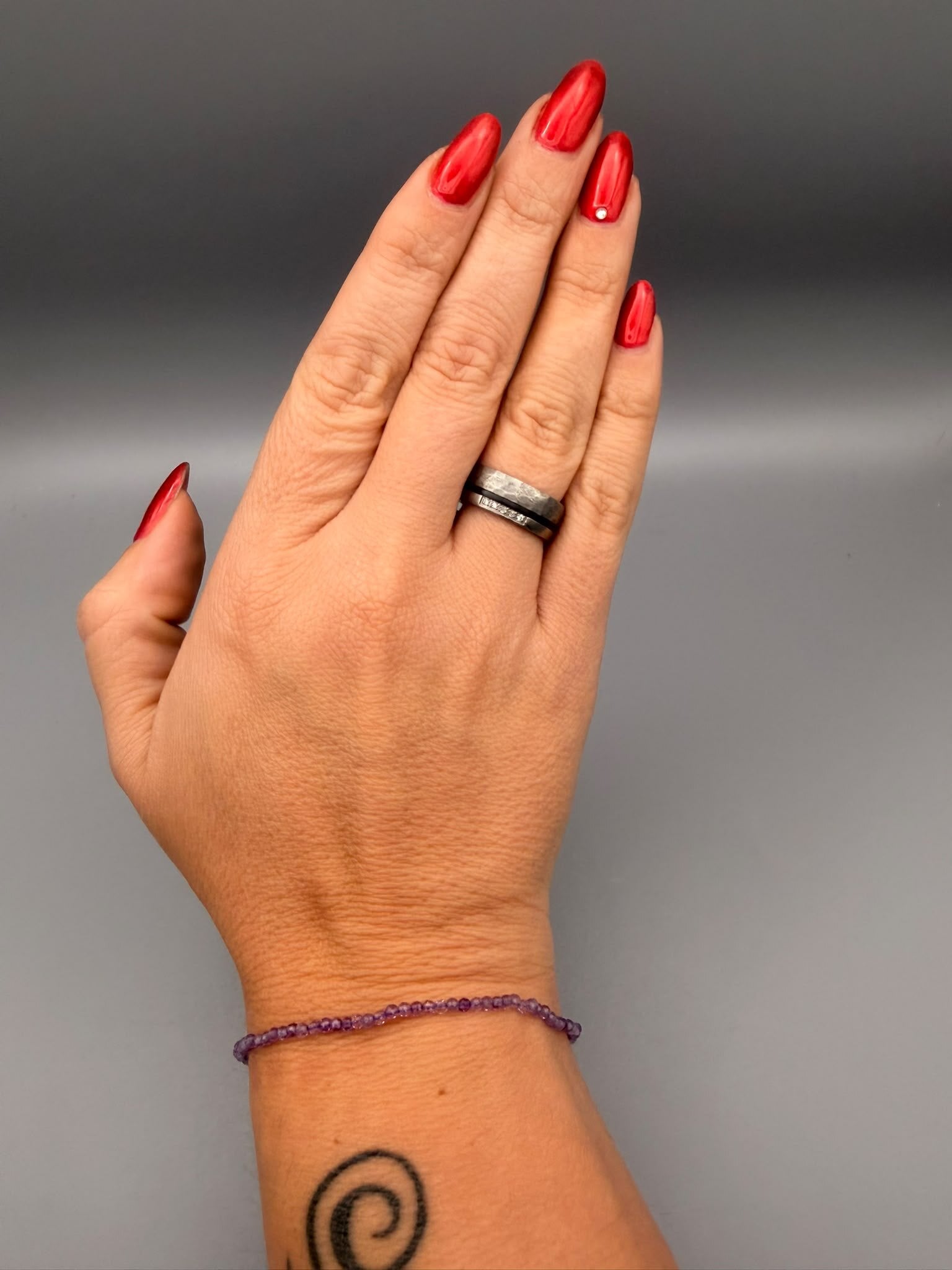 Amethyst Armband facettiert 2 mm mit Karabinerverschluss – Ansicht 2