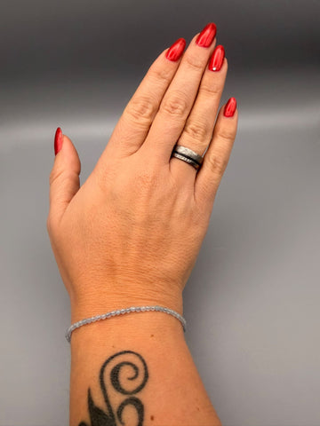 Aquamarin Armband facettiert 2 mm mit Karabinerverschluss – Ansicht 2