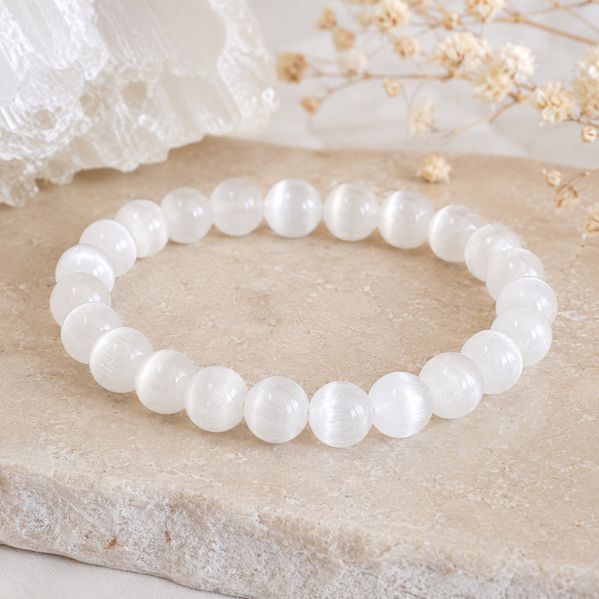 Selenit Armband – Klarheit und lichtvolle Ruhe