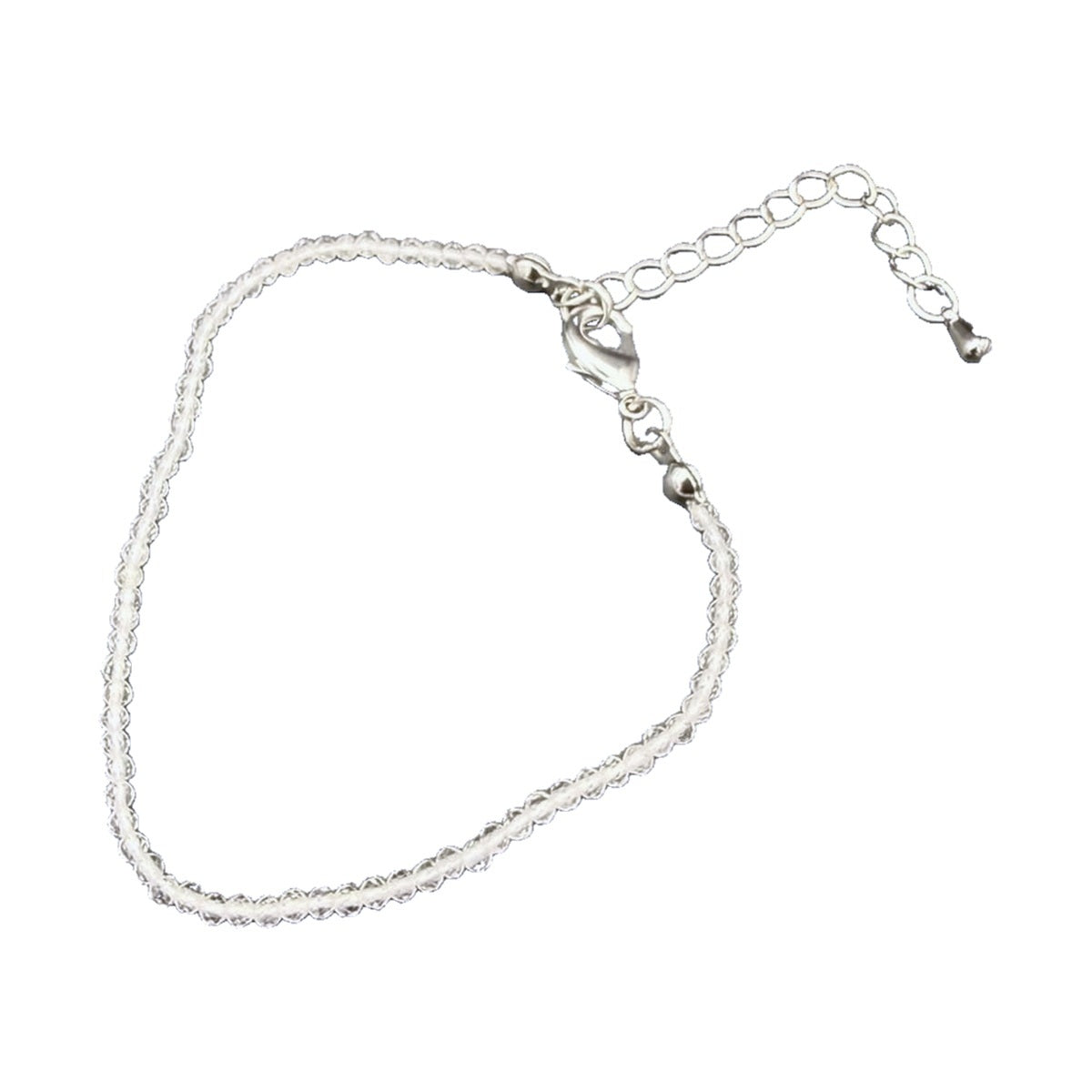 Bergkristall Armband facettiert 2 mm mit Karabinerverschluss – Ansicht 1