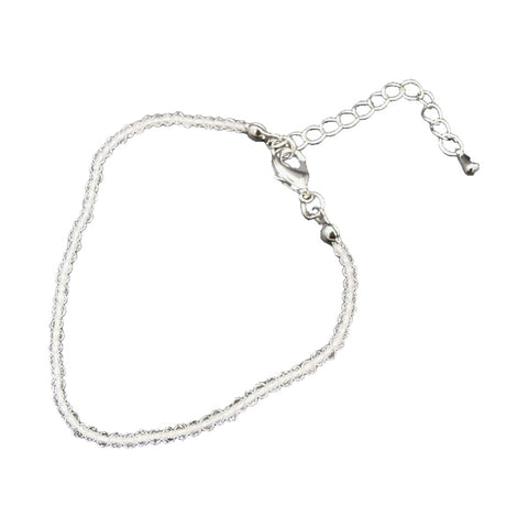 Bergkristall Armband facettiert 2 mm mit Karabinerverschluss – Ansicht 1