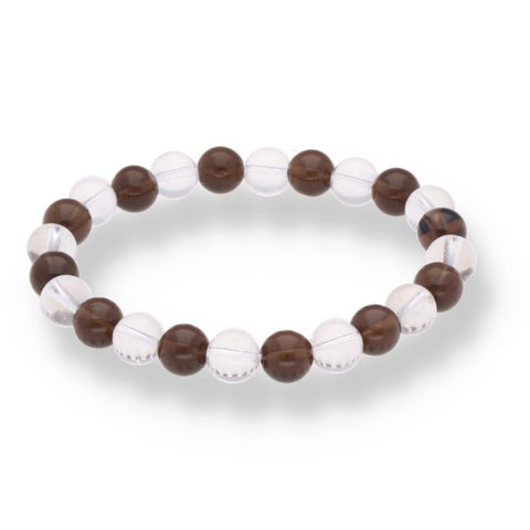 Bergkristall · Rauchquarz Armband – 8 mm Kugeln | Klarheit, Erdung & innere Stabilität