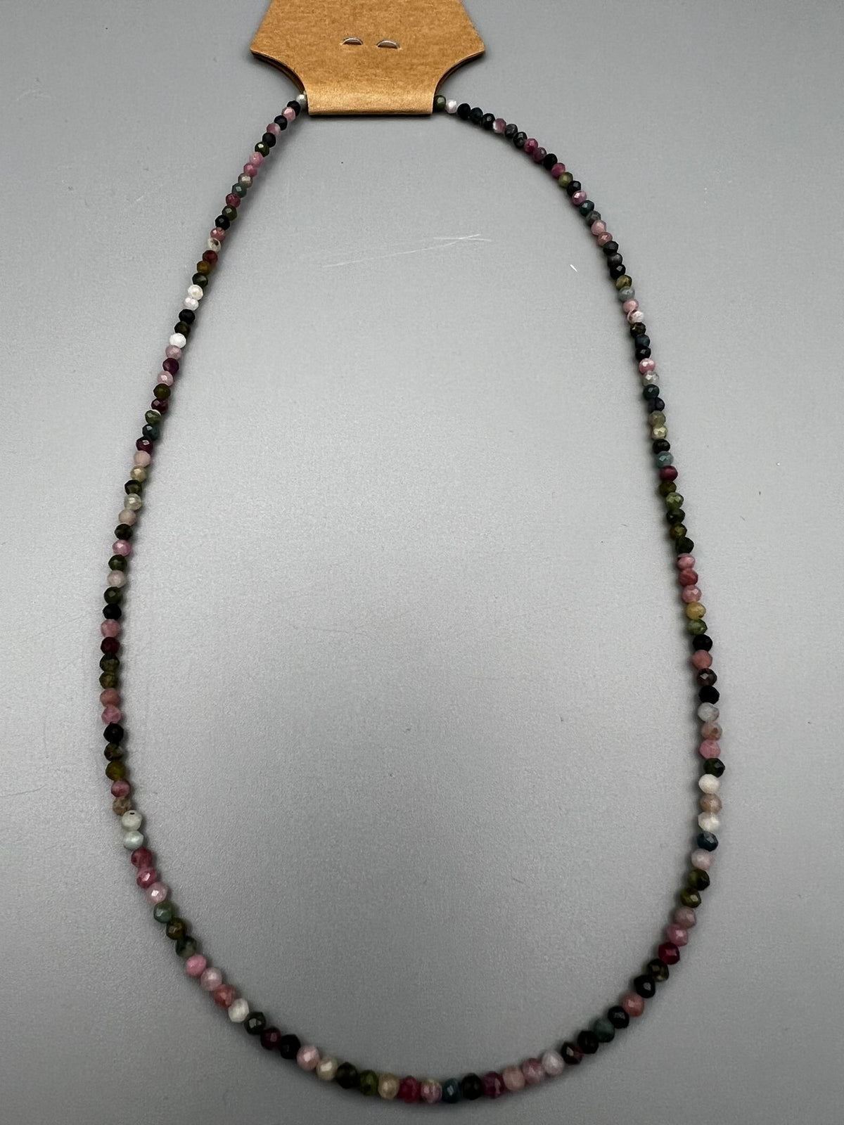 Turmalin Edelstein-Kette – facettierte Perlen ca. 4mm