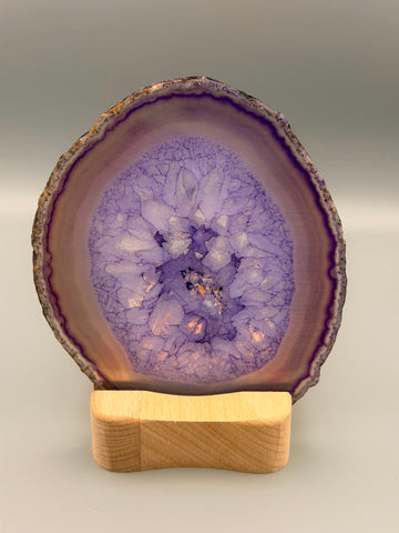 Teelichthalter mit Achatscheibe – einzigartiges Naturkunstwerk mit stimmungsvollem Kerzenlicht