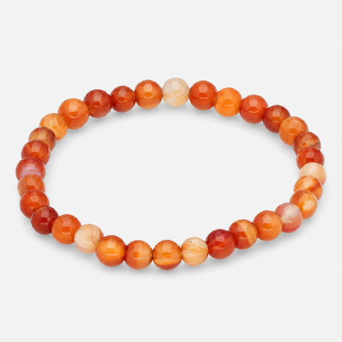 Karneol Armband Kugel facettiert 6 mm – Lebensenergie, Mut & Aktivität | Bedeutung & Wirkung