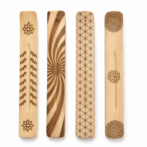 Räucherstäbchenhalter aus Naturholz – verschiedene Designs