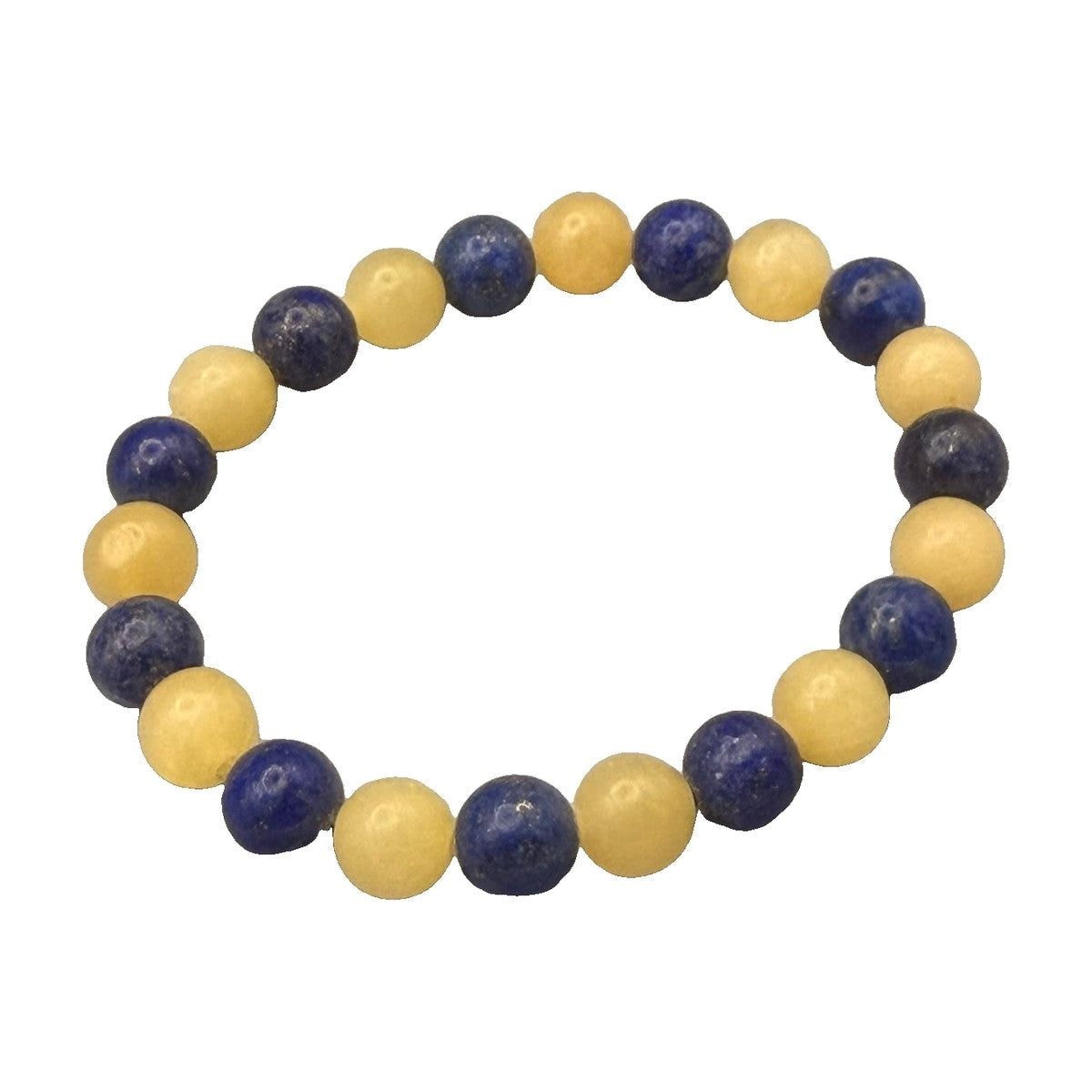 Armband aus Lapislazuli und Orangencalcit, 8-mm-Kugeln