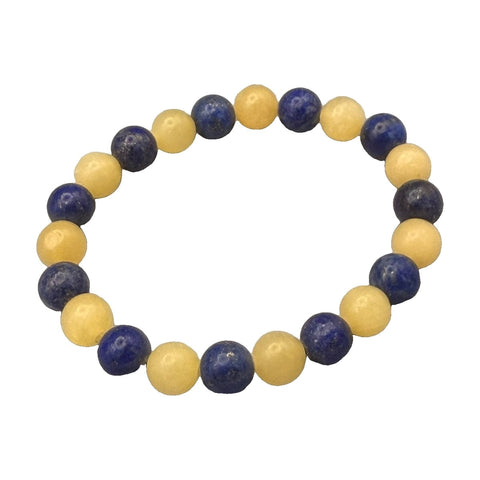 Armband aus Lapislazuli und Orangencalcit, 8-mm-Kugeln
