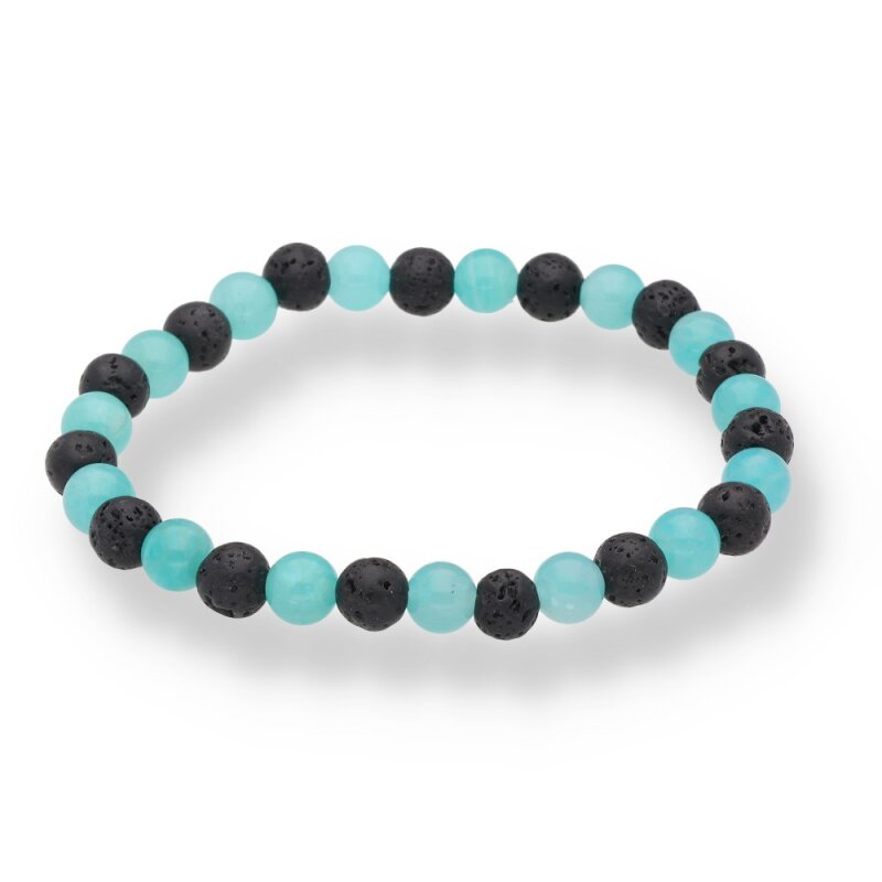 Lavastein · Amazonit Armband – 6 mm Kugeln | Erdung, Gelassenheit & innere Balance