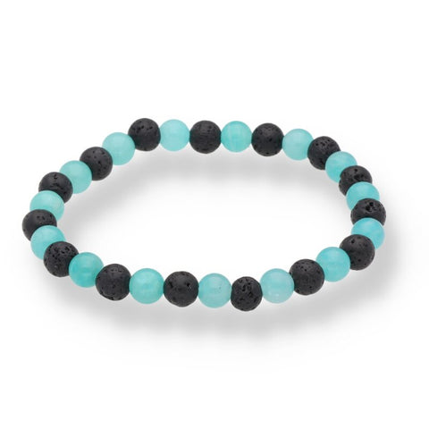 Lavastein · Amazonit Armband – 6 mm Kugeln | Erdung, Gelassenheit & innere Balance